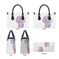 Hawaiian Traditional Tattoos Leather Bag Kakau Tribal Tropical Plant Motif Hawaii Flag Color Inspired
