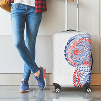 Hawaiian Traditional Tattoos Luggage Cover Kakau Tribal Tropical Plant Motif Hawaii Flag Color Inspired