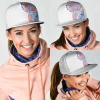 Hawaiian Traditional Tattoos Mesh Trucker Cap Kakau Tribal Tropical Plants Motif Hawaii Flag Color Inspired