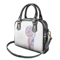 Hawaiian Traditional Tattoos Shoulder Handbag Kakau Tribal Tropical Plant Motif Hawaii Flag Color Inspired