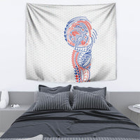 Hawaiian Traditional Tattoos Tapestry Kakau Tribal Tropical Plant Motif Hawaii Flag Color Inspired