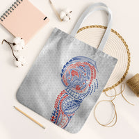 Hawaiian Traditional Tattoos Tote Bag Kakau Tribal Tropical Plant Motif Hawaii Flag Color Inspired