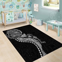 Hawaiian Kakau Tribal Sea Animals Tattoos Area Rug Black Color LT03 - Polynesian Pride