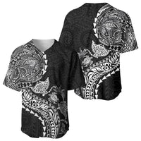 Hawaiian Kakau Tribal Sea Animals Tattoos Baseball Jersey Black Color LT03 - Polynesian Pride