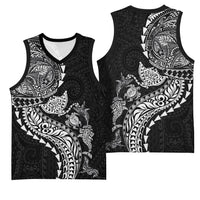 Hawaiian Kakau Tribal Sea Animals Tattoos Basketball Jersey Black Color LT03 - Polynesian Pride