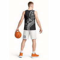 Hawaiian Kakau Tribal Sea Animals Tattoos Basketball Jersey Black Color LT03 - Polynesian Pride