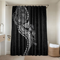Hawaiian Kakau Tribal Sea Animals Tattoos Bathroom Set Black Color LT03 Shower Curtain Only Black - Polynesian Pride