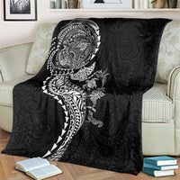 Hawaiian Kakau Tribal Sea Animals Tattoos Blanket Black Color LT03 - Polynesian Pride