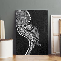 Hawaiian Kakau Tribal Sea Animals Tattoos Canvas Wall Art Black Color LT03 - Polynesian Pride