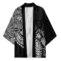Hawaiian Kakau Tribal Sea Animals Tattoos Kimono Black Color LT03 Unisex Black - Polynesian Pride