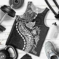 Hawaiian Kakau Tribal Sea Animals Tattoos Men Tank Top Black Color