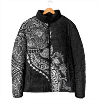 Hawaiian Kakau Tribal Sea Animals Tattoos Padded Jacket Black Color LT03 - Polynesian Pride