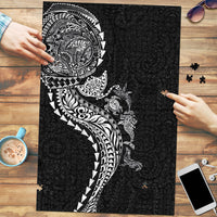 Hawaiian Kakau Tribal Sea Animals Tattoos Puzzle Black Color LT03 Black - Polynesian Pride