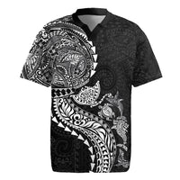 Hawaiian Kakau Tribal Sea Animals Tattoos Rugby Jersey Black Color LT03 Black - Polynesian Pride