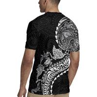 Hawaiian Kakau Tribal Sea Animals Tattoos Rugby Jersey Black Color LT03 - Polynesian Pride