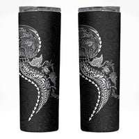 Hawaiian Kakau Tribal Sea Animals Tattoos Skinny Tumbler Black Color