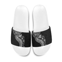 Hawaiian Kakau Tribal Sea Animals Tattoos Slide Sandals Black Color LT03 Black - Polynesian Pride