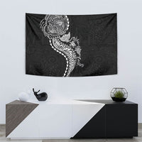 Hawaiian Kakau Tribal Sea Animals Tattoos Tapestry Black Color LT03 - Polynesian Pride