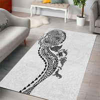 Hawaiian Kakau Tribal Sea Animals Tattoos Area Rug White Color LT03 - Polynesian Pride