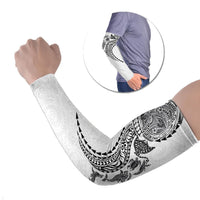 Hawaiian Kakau Tribal Sea Animals Tattoos Arm Sleeves White Color LT03 Set of 2 White - Polynesian Pride