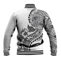 Hawaiian Kakau Tribal Sea Animals Tattoos Baseball Jacket White Color LT03 - Polynesian Pride