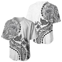 Hawaiian Kakau Tribal Sea Animals Tattoos Baseball Jersey White Color