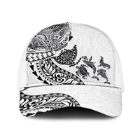 Hawaiian Kakau Tribal Sea Animals Tattoos Baseball Net Cap White Color LT03 One Size White White - Polynesian Pride