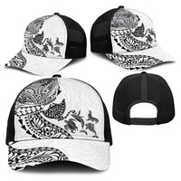 Hawaiian Kakau Tribal Sea Animals Tattoos Baseball Net Cap White Color LT03 - Polynesian Pride