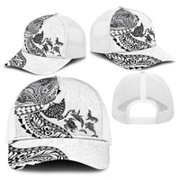 Hawaiian Kakau Tribal Sea Animals Tattoos Baseball Net Cap White Color LT03 - Polynesian Pride