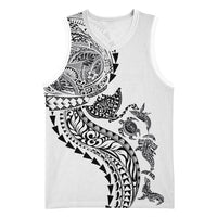 Hawaiian Kakau Tribal Sea Animals Tattoos Basketball Jersey White Color LT03 Unisex White - Polynesian Pride