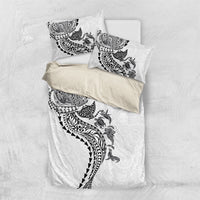 Hawaiian Kakau Tribal Sea Animals Tattoos Bedding Set White Color LT03 US Twin 172cm x 218cm White - Polynesian Pride