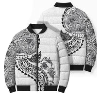 Hawaiian Kakau Tribal Sea Animals Tattoos Bomber Puffer Jacket White Color LT03 - Polynesian Pride