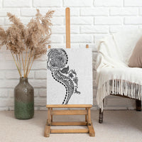 Hawaiian Kakau Tribal Sea Animals Tattoos Canvas Wall Art White Color LT03 - Polynesian Pride