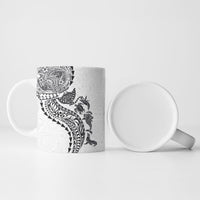 Hawaiian Kakau Tribal Sea Animals Tattoos Ceramic Mug White Color LT03 - Polynesian Pride
