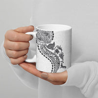 Hawaiian Kakau Tribal Sea Animals Tattoos Ceramic Mug White Color LT03 - Polynesian Pride