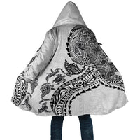 Hawaiian Kakau Tribal Sea Animals Tattoos Cloak White Color LT03 Unisex White - Polynesian Pride