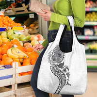 Hawaiian Kakau Tribal Sea Animals Tattoos Grocery Bag White Color LT03 - Polynesian Pride