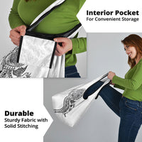 Hawaiian Kakau Tribal Sea Animals Tattoos Grocery Bag White Color LT03 - Polynesian Pride