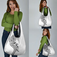 Hawaiian Kakau Tribal Sea Animals Tattoos Grocery Bag White Color LT03 - Polynesian Pride