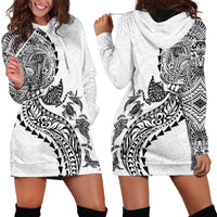 Hawaiian Kakau Tribal Sea Animals Tattoos Hoodie Dress White Color