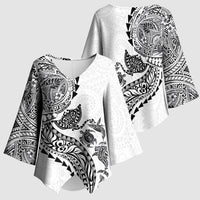 Hawaiian Kakau Tribal Sea Animals Tattoos Kimono Sleeve Blouse White Color LT03 - Polynesian Pride