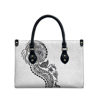 Hawaiian Kakau Tribal Sea Animals Tattoos Leather Bag White Color LT03 - Polynesian Pride