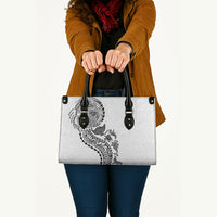 Hawaiian Kakau Tribal Sea Animals Tattoos Leather Bag White Color LT03 - Polynesian Pride