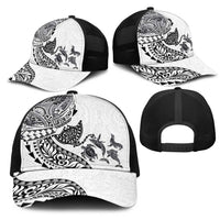 Hawaiian Kakau Tribal Sea Animals Tattoos Mesh Trucker Cap White Color LT03 - Polynesian Pride