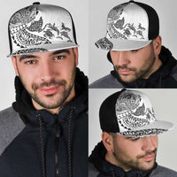 Hawaiian Kakau Tribal Sea Animals Tattoos Mesh Trucker Cap White Color LT03 - Polynesian Pride