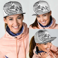Hawaiian Kakau Tribal Sea Animals Tattoos Mesh Trucker Cap White Color LT03 - Polynesian Pride
