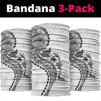 Hawaiian Kakau Tribal Sea Animals Tattoos Neck Gaiter White Color LT03 package One Size: 25*50cm White - Polynesian Pride