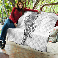 Hawaiian Kakau Tribal Sea Animals Tattoos Quilt White Color LT03 - Polynesian Pride