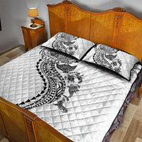Hawaiian Kakau Tribal Sea Animals Tattoos Quilt Bed Set White Color LT03 - Polynesian Pride