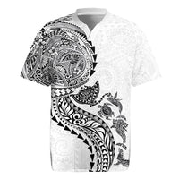 Hawaiian Kakau Tribal Sea Animals Tattoos Rugby Jersey White Color LT03 White - Polynesian Pride